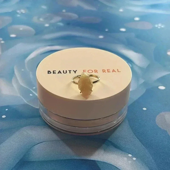 SIZE 6 CLEAN LUXE LIGHT PINK GEM GOLD RING - Picture 2 of 3